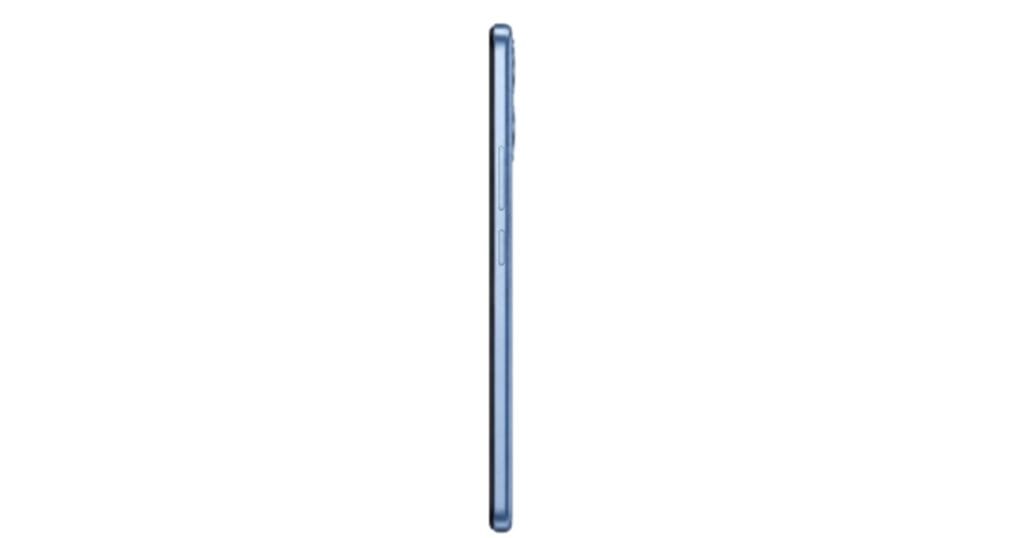 Infinix Smart 20 side view showing slim body and volume buttons