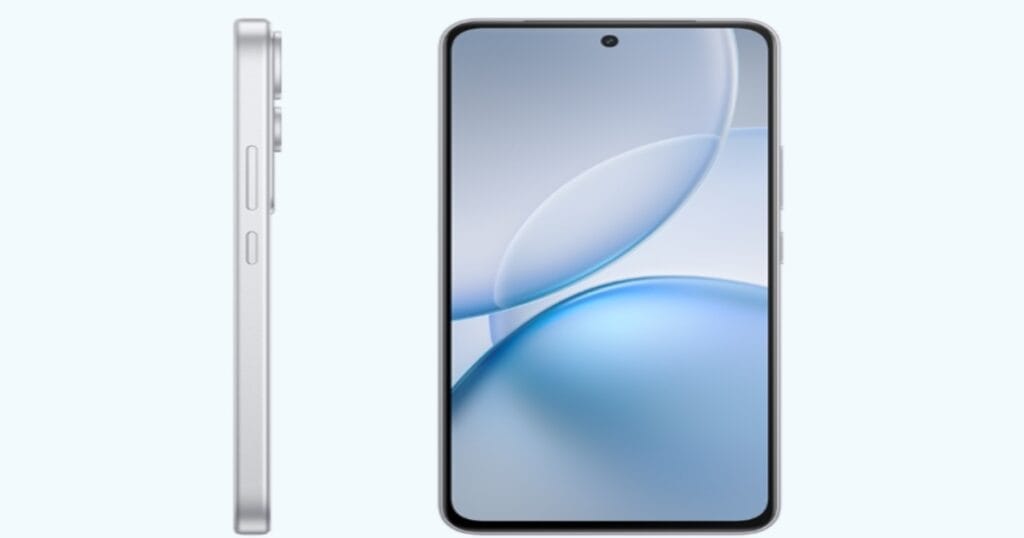 Vivo Y400 Pearl White front and side view showing slim design and display