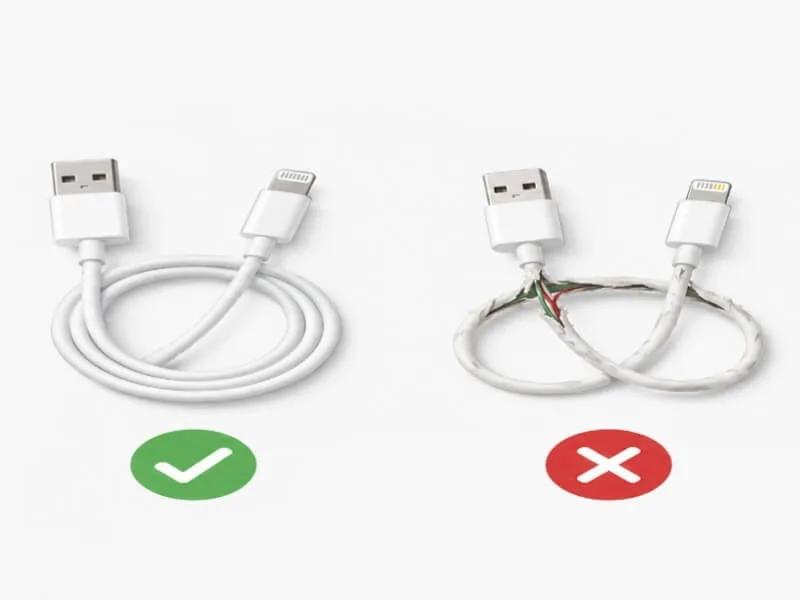 good phone charging cable vs damaged frayed cable slow charging fix