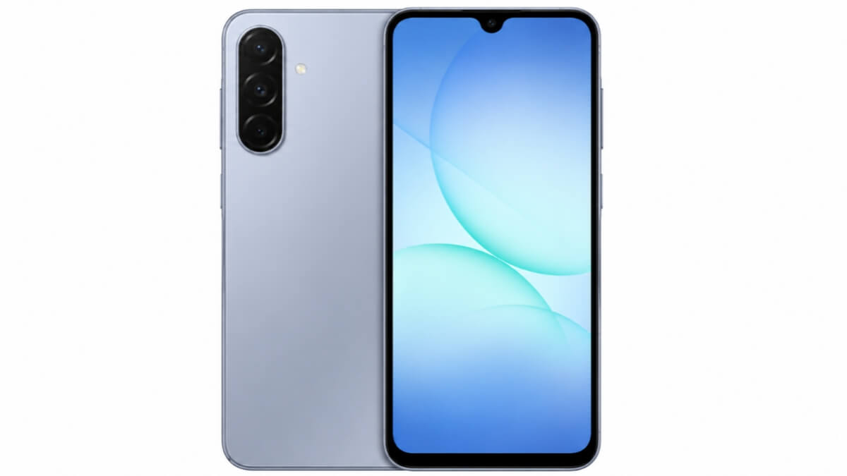 Samsung Galaxy A17 5G Official Front and Back View in Silver Color with Triple Camera