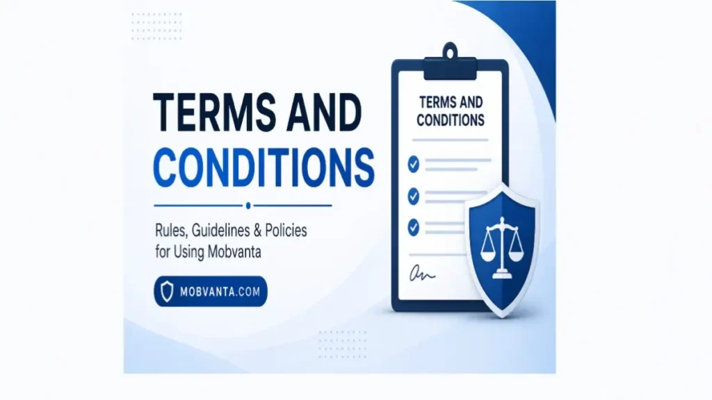 Terms and Conditions featured image for Mobvanta showing website rules, policies, and user guidelines