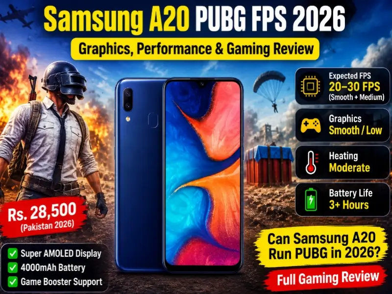 Samsung Galaxy A20 PUBG FPS 2026 gaming review