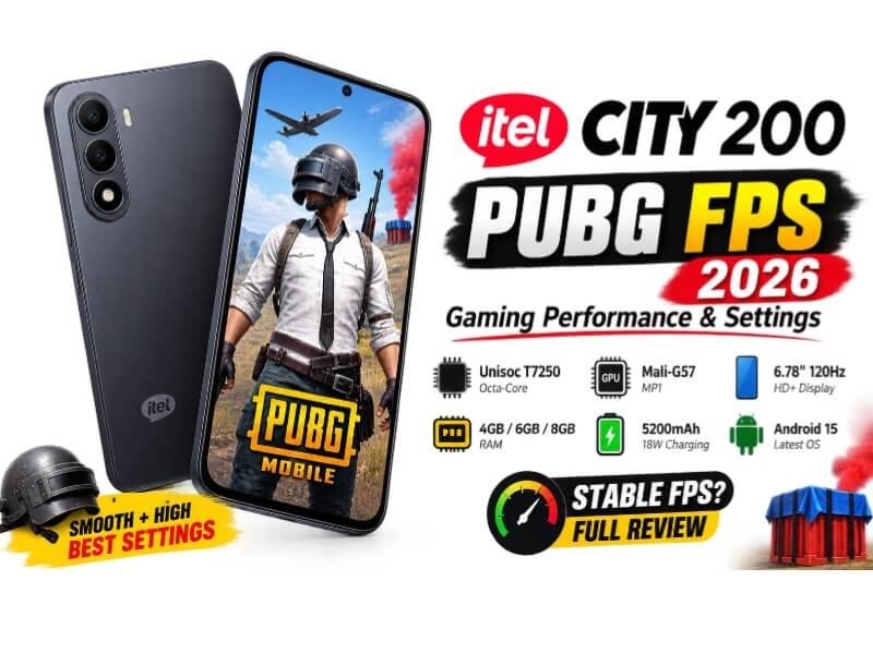 Itel City 200 PUBG FPS 2026 gaming performance
