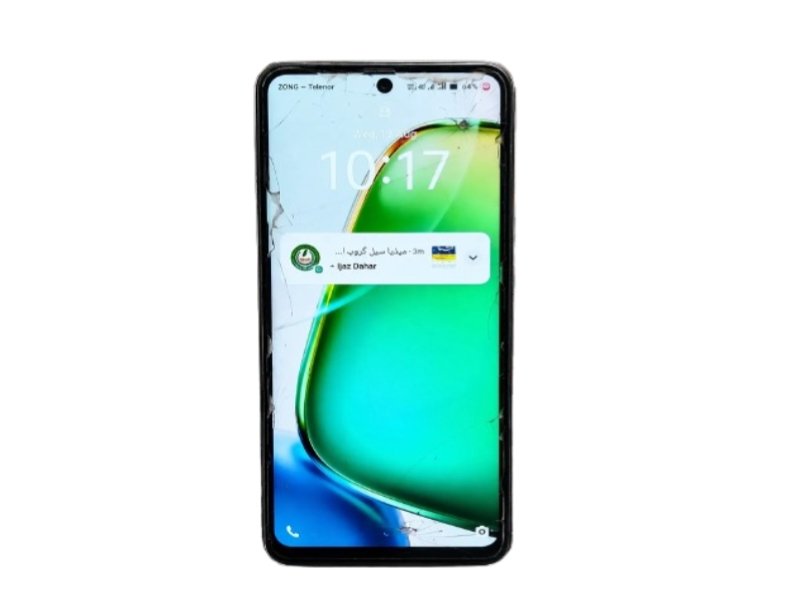 Vivo Y28 front display showing 90Hz lock screen with WhatsApp notification and Zong network