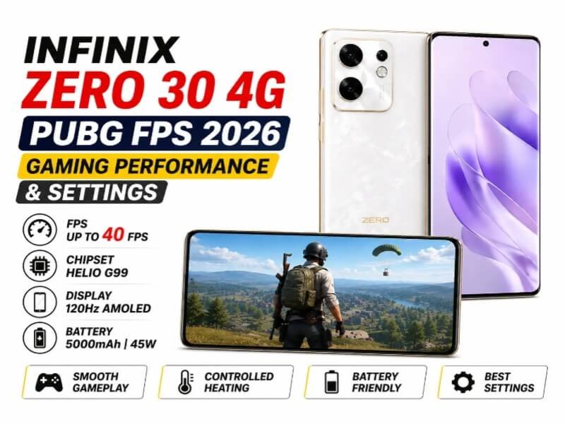 Infinix Zero 30 4G PUBG FPS 2026 gaming performance