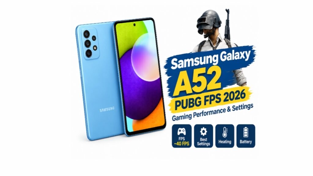 Samsung Galaxy A52 PUBG FPS 2026 gaming performance and settings