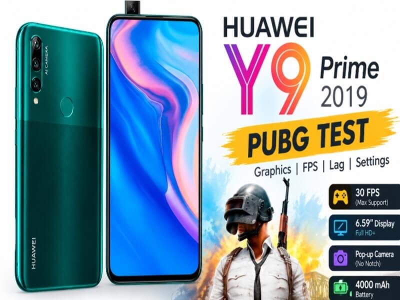 Huawei Y9 Prime 2019 PUBG FPS test with 30 FPS gaming